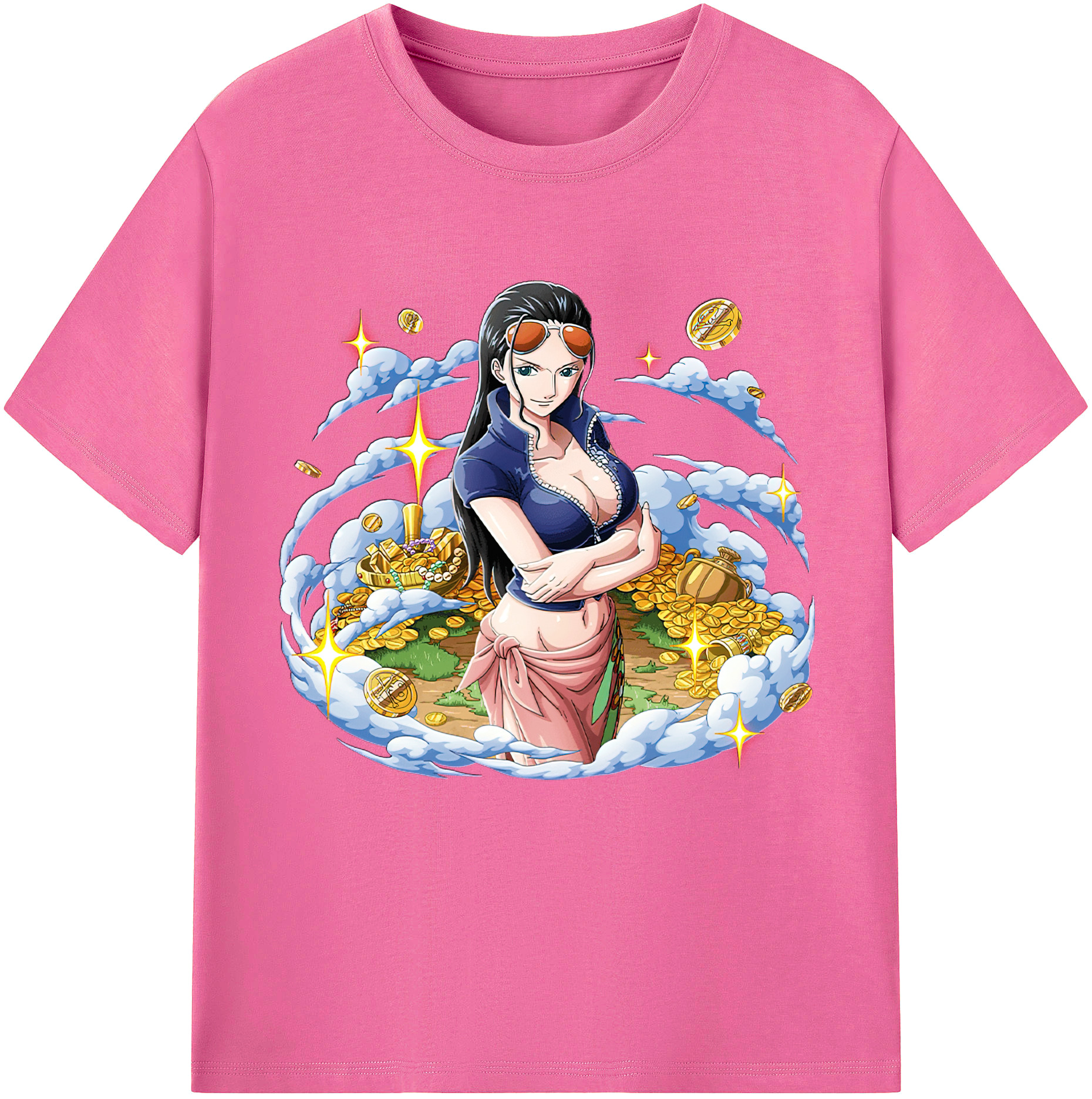 ワンピース ニコ・ロビン ONE PIECE Nico Robin レディースカジュアルプリントTシャツ（綿100％）